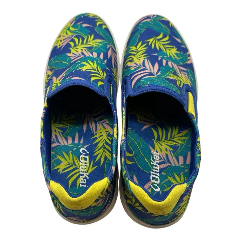 Olukai Lae'Ahi Pa'i Shoes Mens Sz 12 Sunset Blue Aloha Slip On Sneakers Tropical